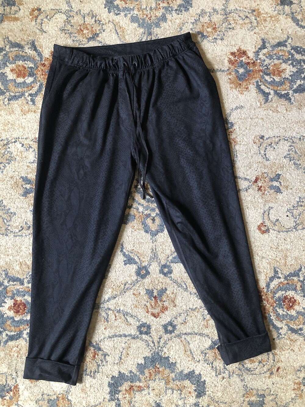 Lululemon Men’s Black Tie Dye Drawstring Athletic Joggers Swear Pants Size Small